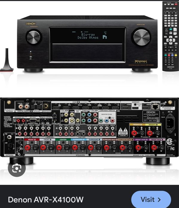 Home Cinema Receiver amplificator Denon AVR x4100w Dolby Atmos 7.2