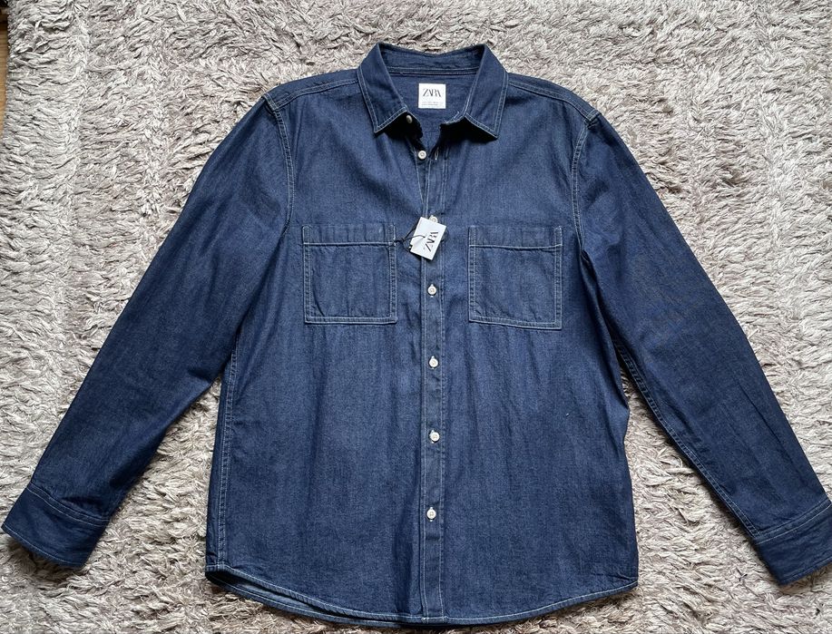 Camasa de blugi/denim Zara L bleumarin