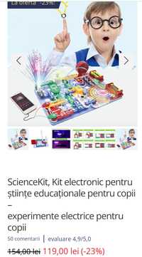 ScienceKit, Kit electronic pentru științe educaționale copii , 100 lei