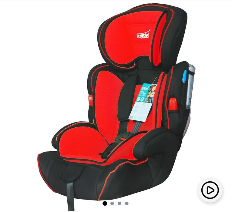 Scaun auto ajustabil U-Grow BXS-208GR, 9-36 Kg, Negru/Rosu