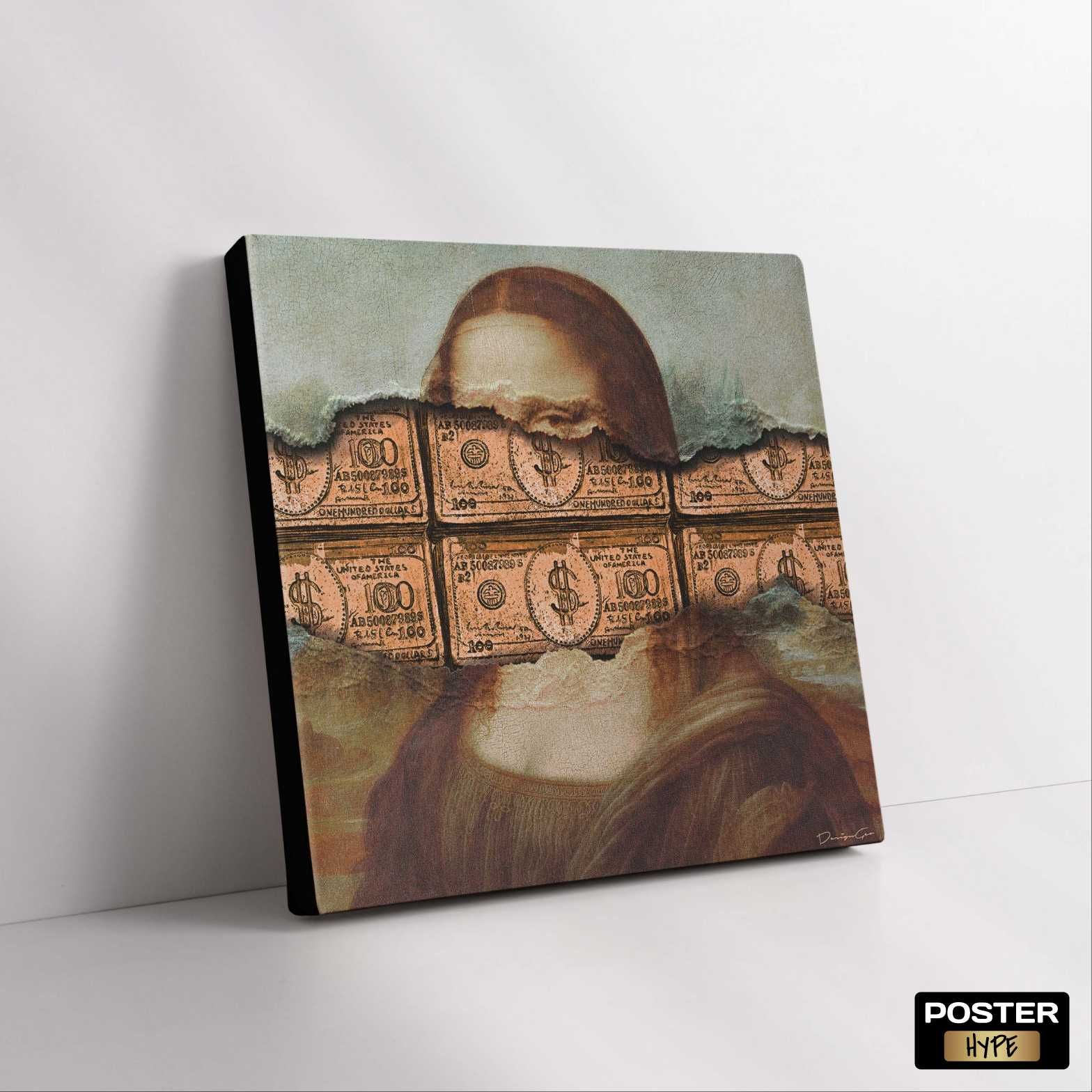 Картина на холсте "MONEY MONA" (Печать на холсте, 70х70 см)