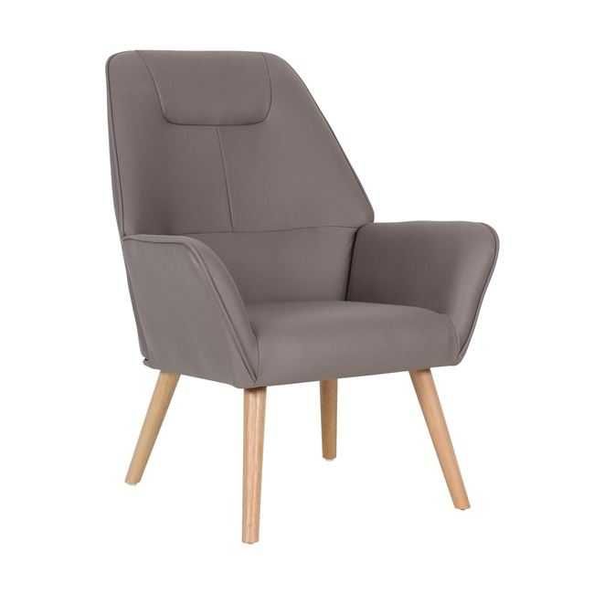 Кресло NATTALY изработено от набук в три цвята и дървени крака