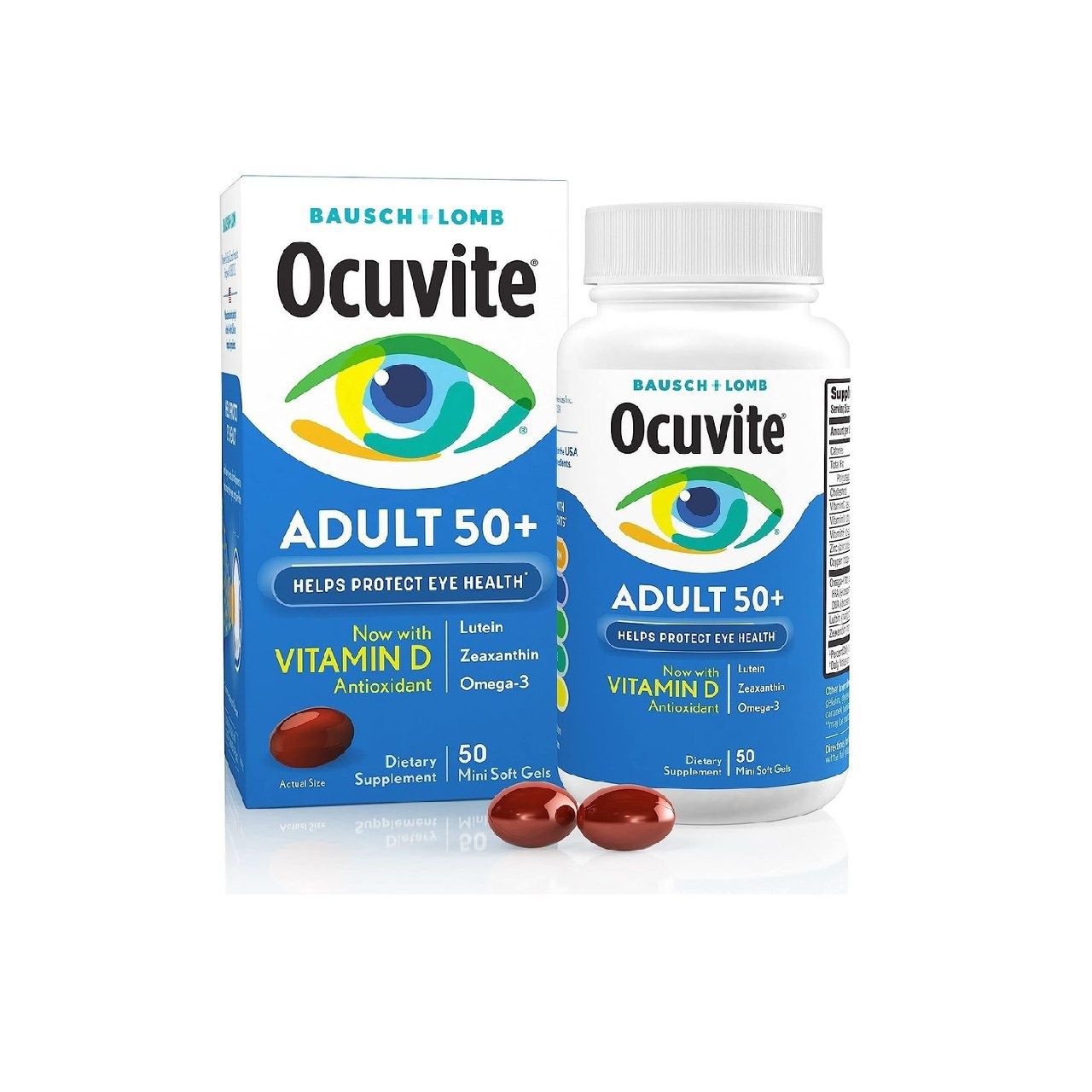 Витаминно-минеральная добавка для глаз Ocuvite, содержит цинк, витамин