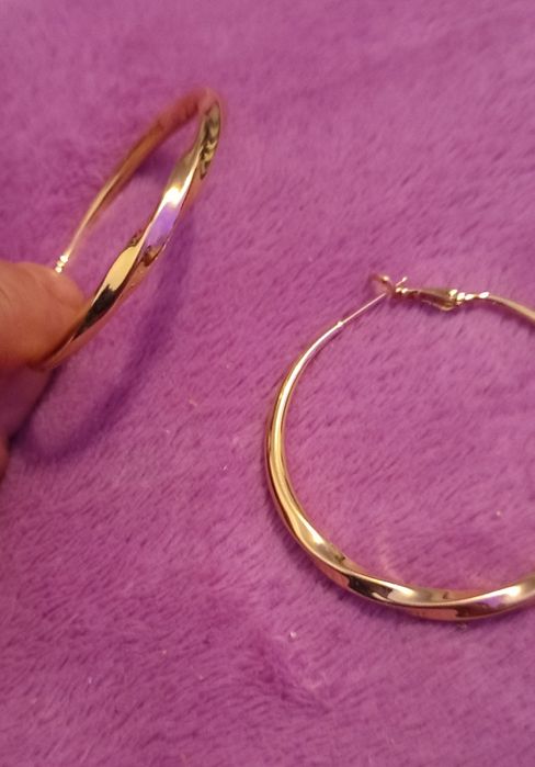 Cercei mari rotund auriu