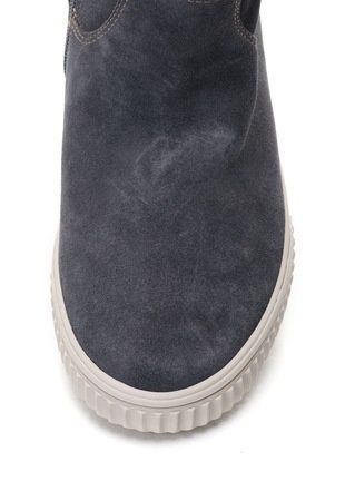 U.S. Polo Assn. Сиви велурени ботуши с лого