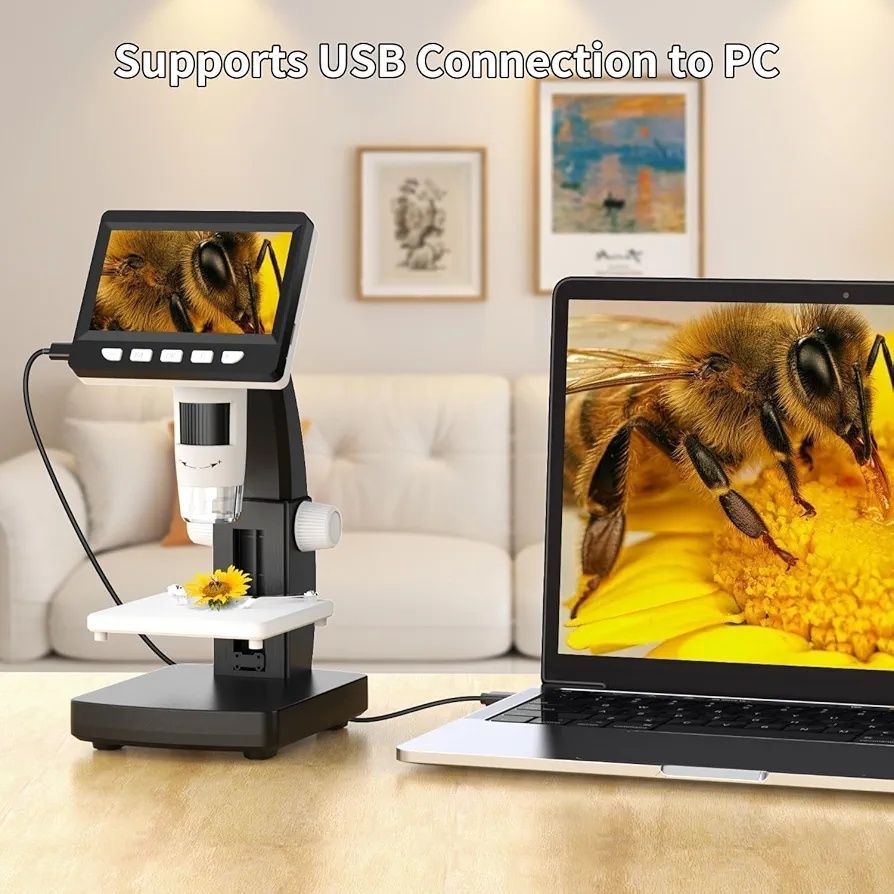 Монетен микроскоп 1000X LCD дигитален цифров микроскоп - ученически