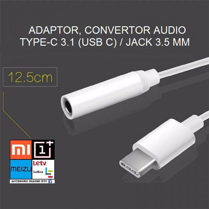 Adaptor / Convertor Audio Usb 3.1 Type-c la Jack 3,5 mm.