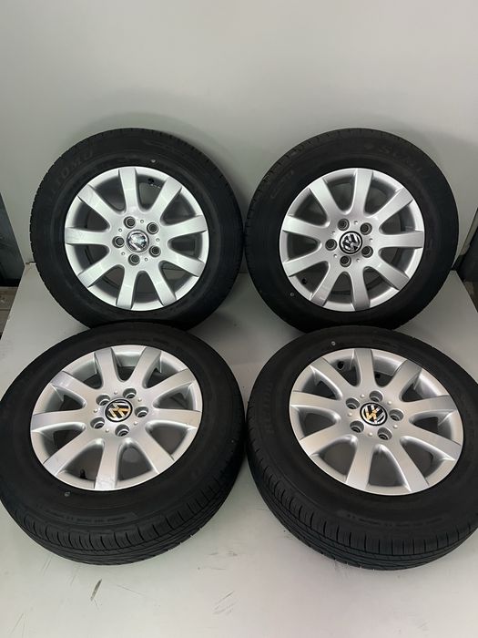 Оригинални джанти 15 цола 5х112 за Фолксваген с летни гуми 195/65/15