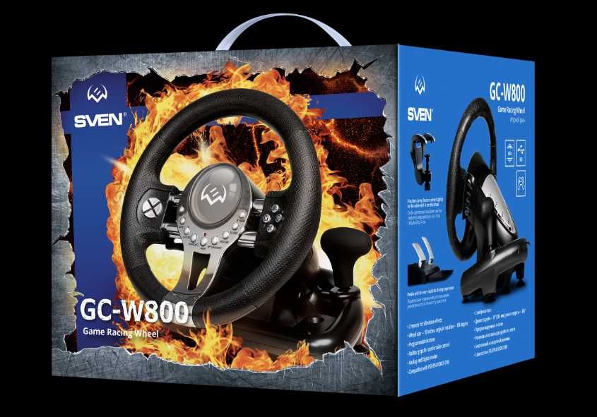 Руль с педалями и коробкой игровой SVEN GC-W800