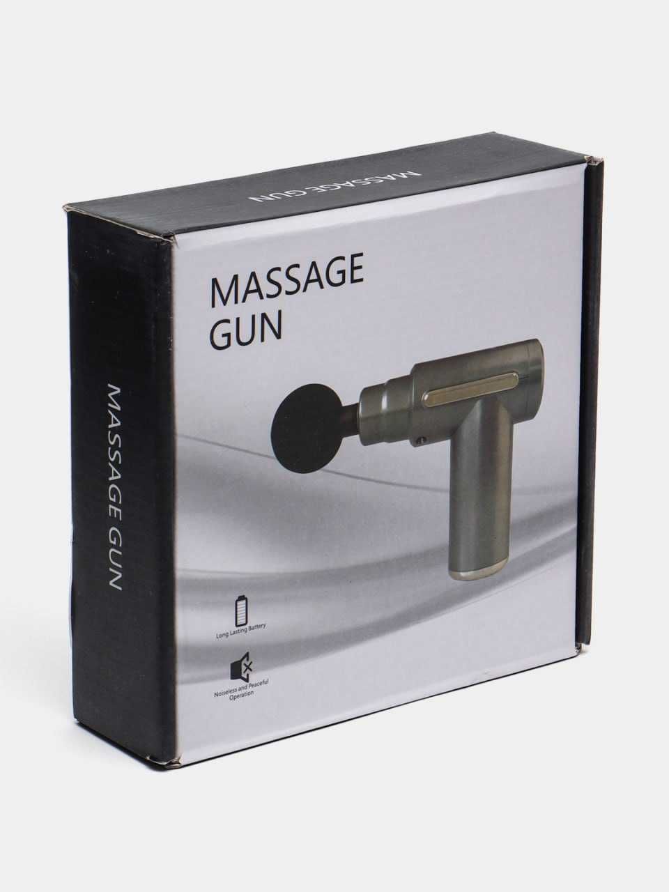 Массажный пистолет для тела Massage Gun, с 4 насадками