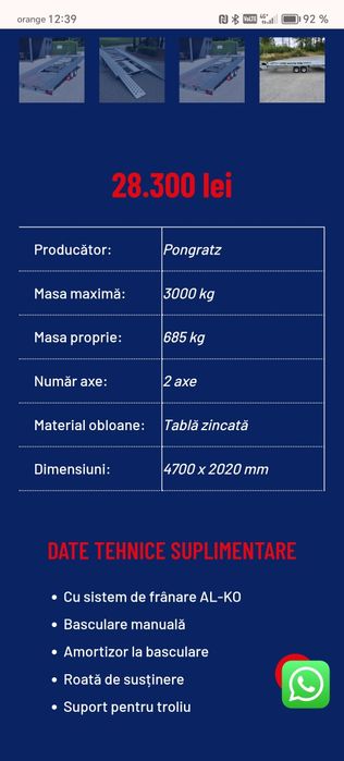 Platformă auto pongratz