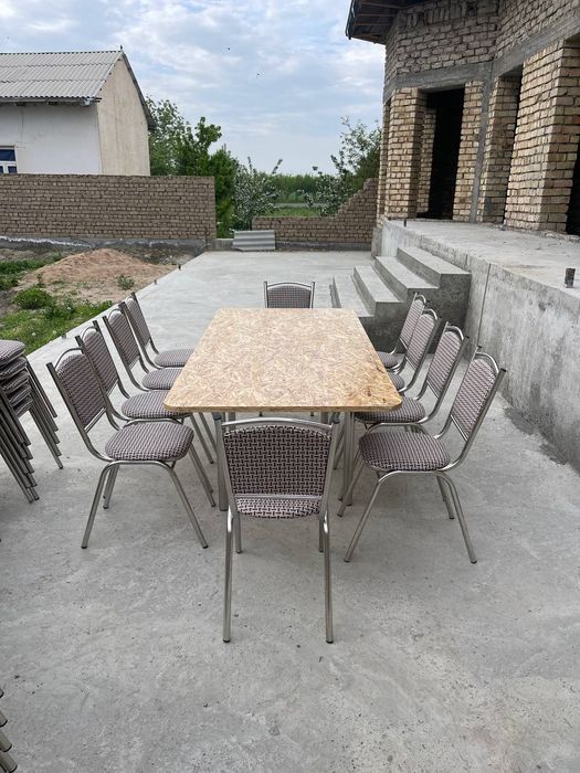 стол и стул AKSIYA bunaqasi bolmagan 155 170 из нержавейки на заказ