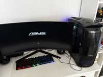 Desktop Asus, monitor curbat Samsung Odissey G5