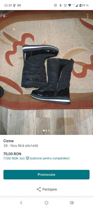 Vând cizme imblanite