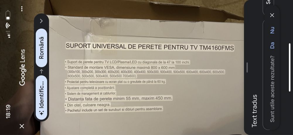 Suport tv de perete / rotire 180 grade
