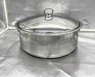 Cratita inox 12L fund gros + capac metalic rezistent