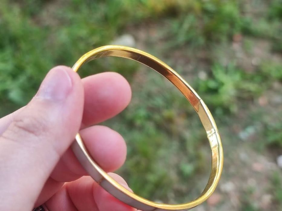 Veche bratara din alama cu sidef incrustat