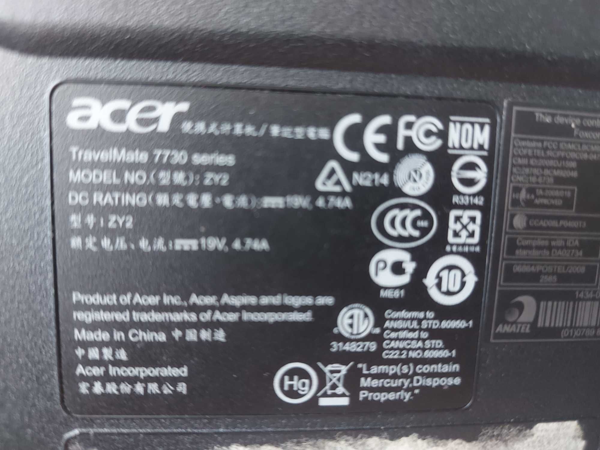 Laptop Acer TravelMate 7730 funcțional