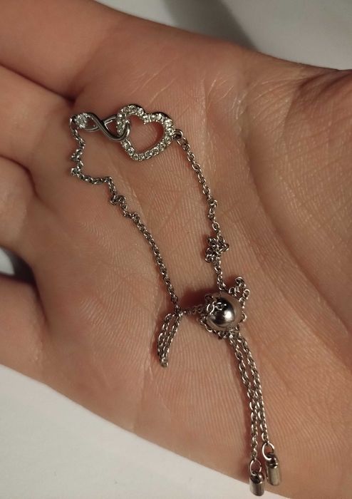 Brățară 'Infinity'Swarovski pe Argintiu