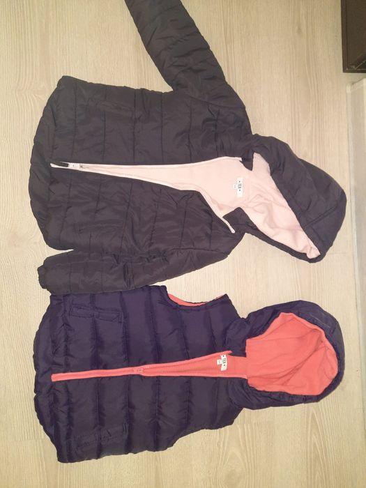 Geaca mov fetite 4-5 ani, vesta  3-4 ani