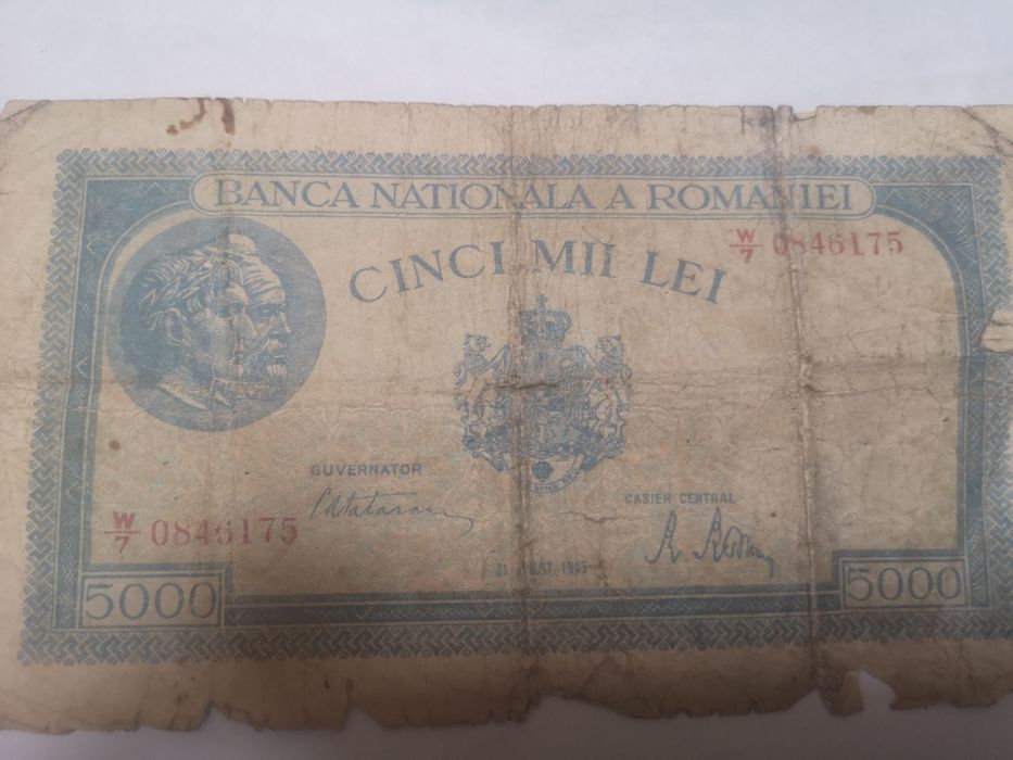 Bacnota 5000 lei 1945