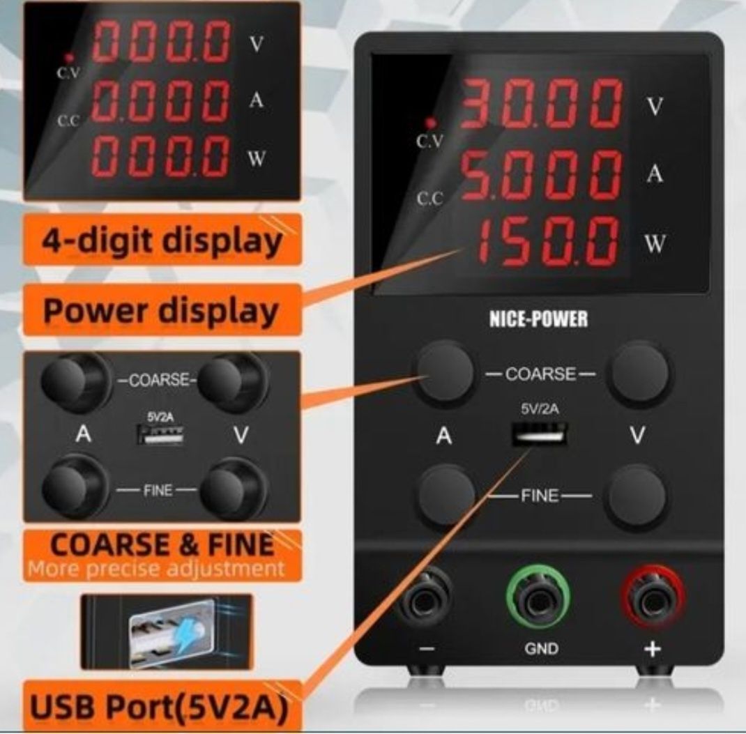 Лабораторен блок Захранващ блок - 30V/10A, Лабораторно захранване