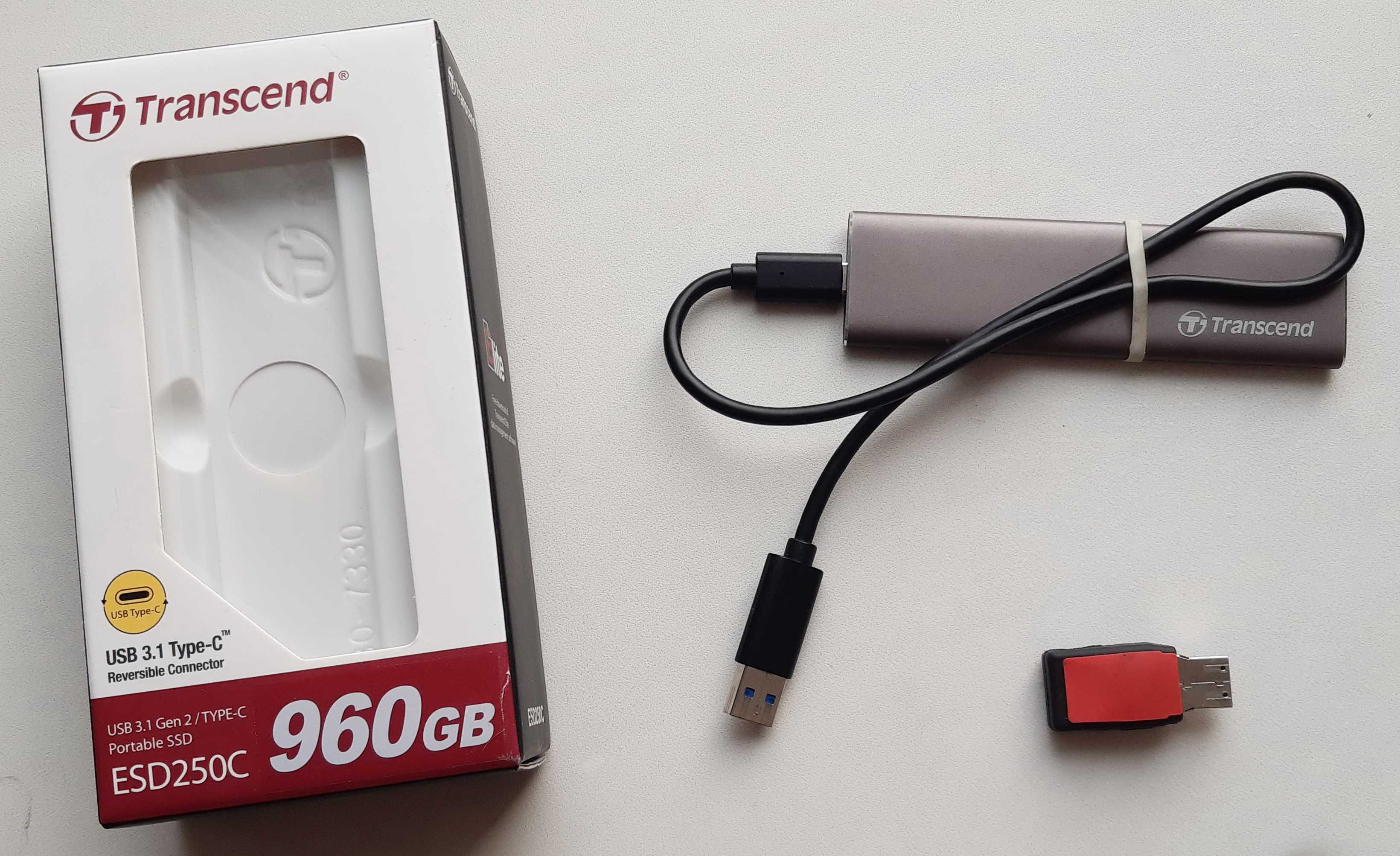 Внешний USB SSD накопитель, диск Transcend ts960gesd250c, 1000Gb,карда