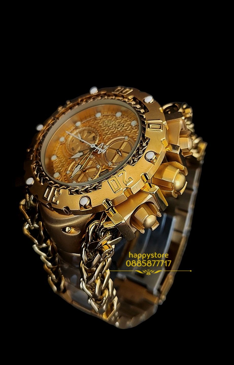 часовник INVICTA Gladiator Gold 60 mm, Инвикта нов