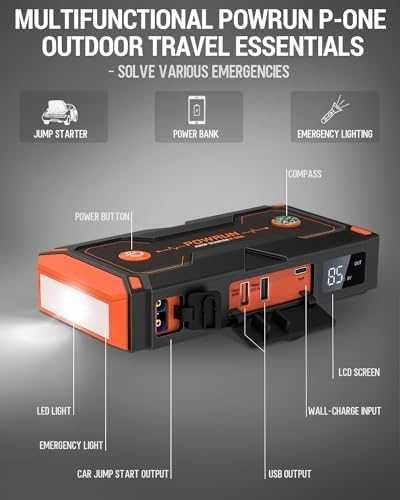 Нов Мощен стартов комплект с LCD дисплей LED фенер QC 3.0 USB за кола