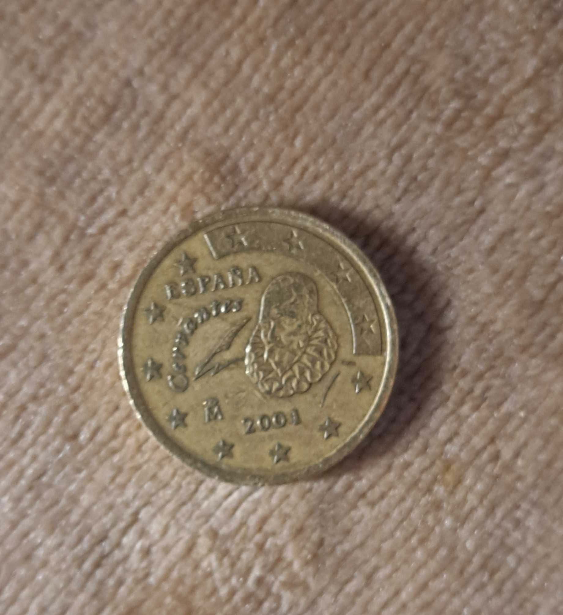 Moneda 50 de centi euro 2001.