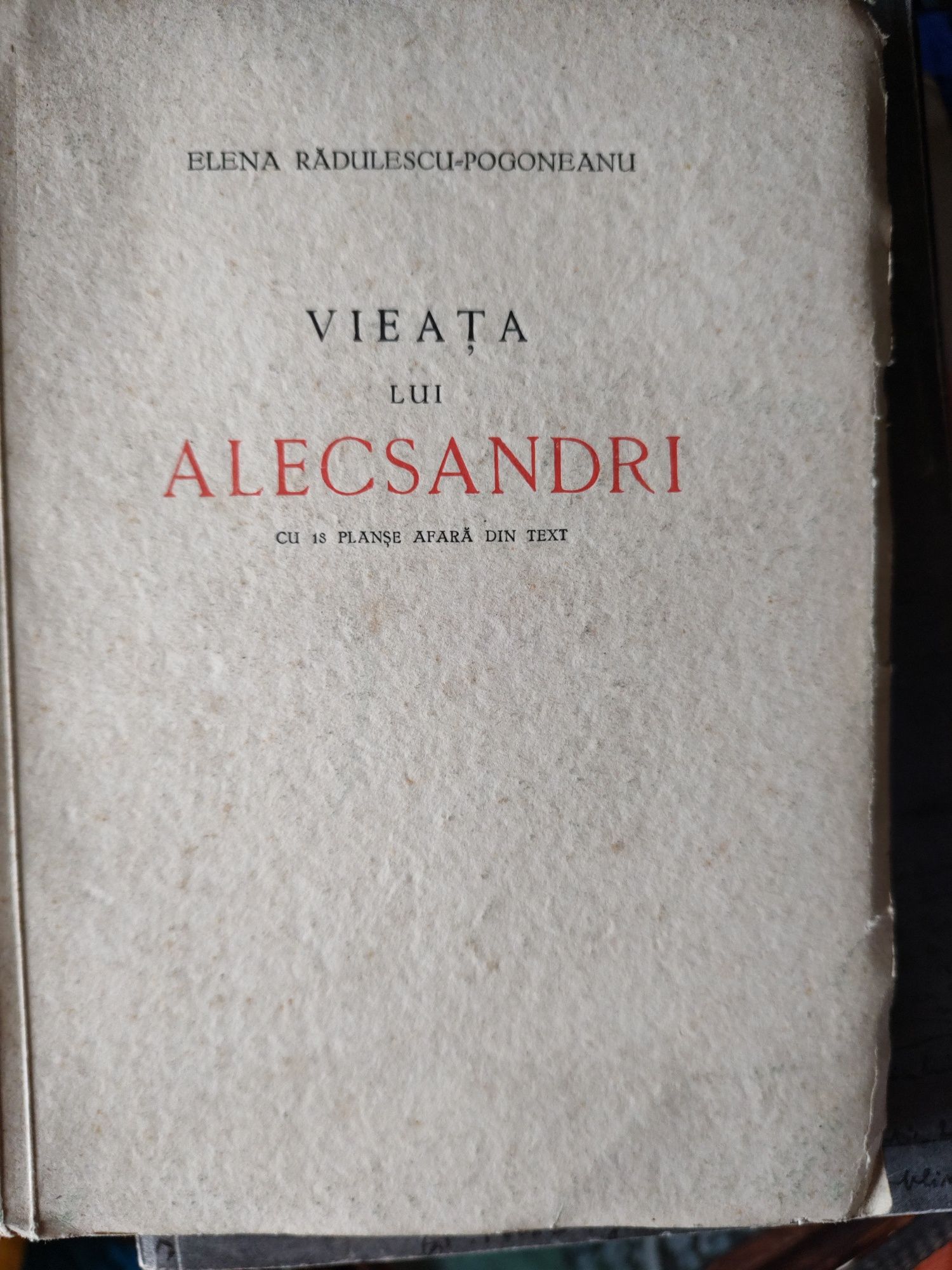 Vieața lui Alecsandri, carte veche