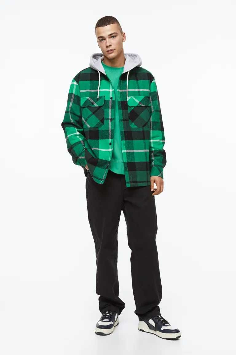 Рубашка из твила -хлопок, утепленная,H&M,размер L,50-52