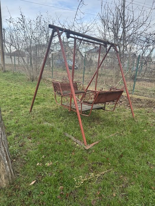 Leagan solid din teava , banca dubla