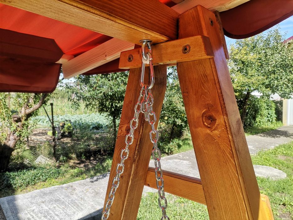 BALANSOAR GRĂDINĂ, 3 locuri, lemn masiv, 200x125x190
