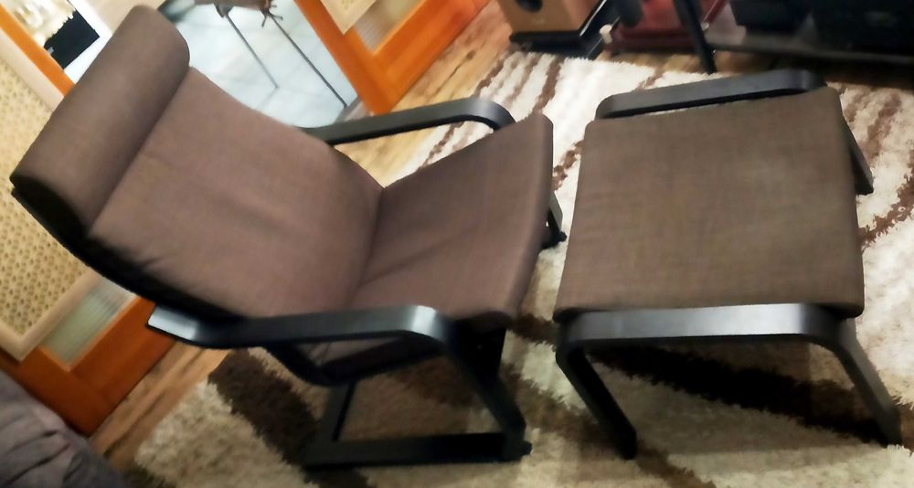Кресло IKEA Poang + оттоманка