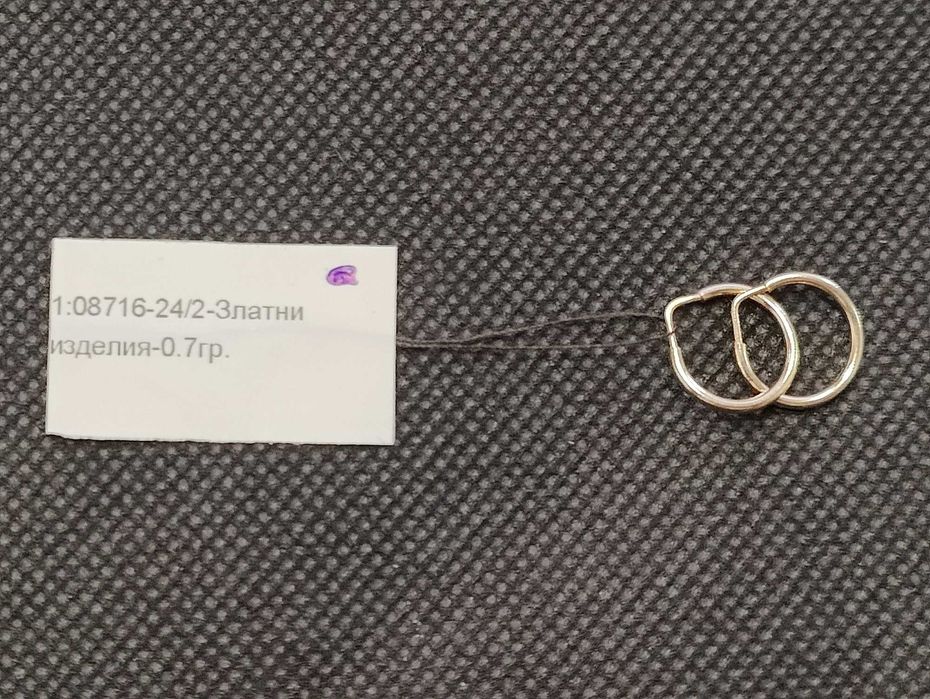 Чисто нови златни детски обеци 0.7гр-14к