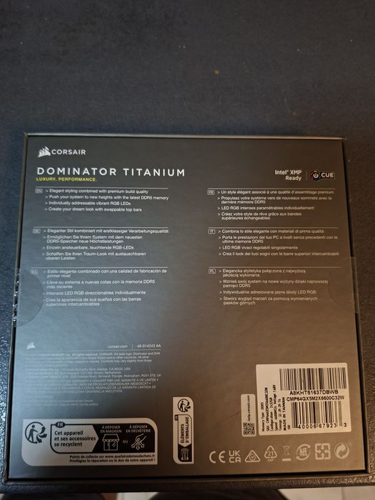 64GB DDR5 6600mhz Corsair Dominator Titanium