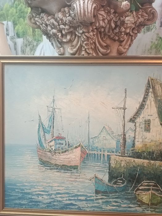 Pictură pe pânză lipita pe placaj