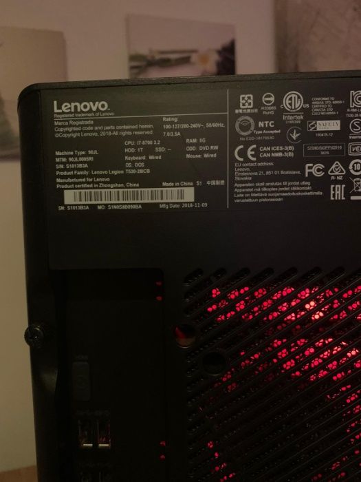 Unitate Gaming Lenovo Legion i7 8700 ,GTX 1050Ti, GARANTIE EMAG