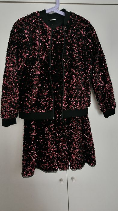 Set rochita si Cardigan / hanorac paiete rosii Smyk  128