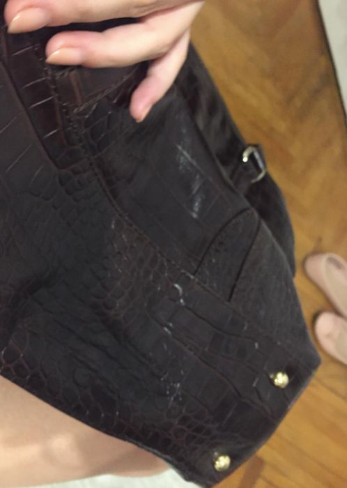 Geanta piele naturala DKNY gen Michael Kors - maro - noua - 499 RON