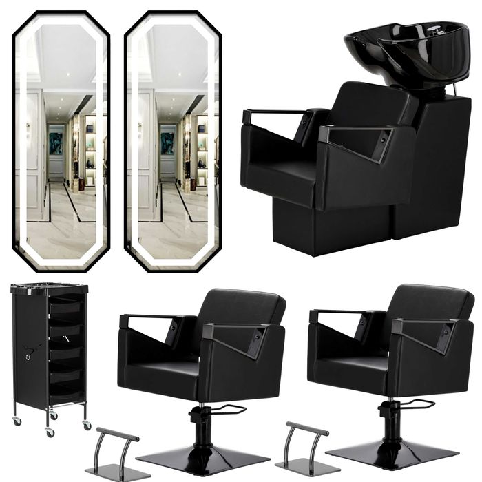 Mobilier Scaun frizerie coafor scafa ceramica Verde Negru Auriu