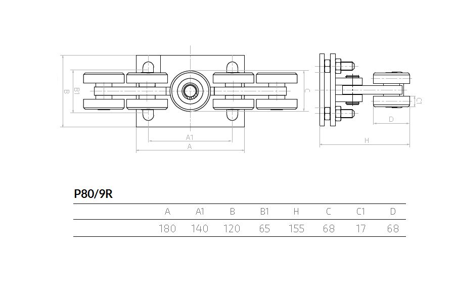 Kit autoportant 9m sina zinc.max.700kg-carucioare reglabile