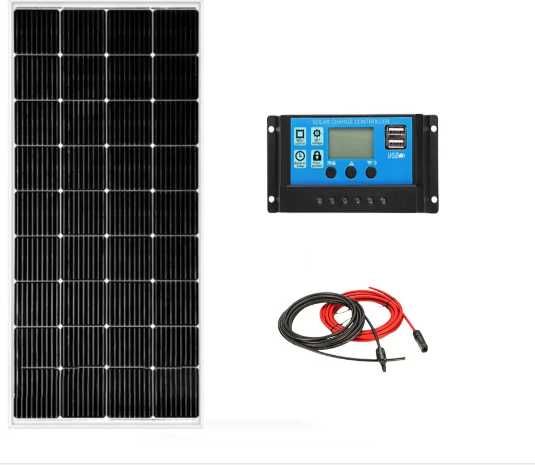 kit fotovoltaic cu panou solar 30W-200W, controller 30A si cablu solar