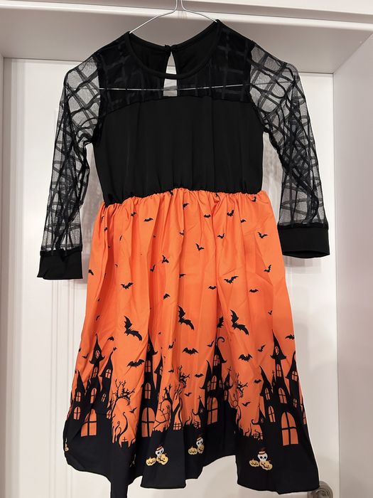 Rochie Halloween fete 7 - 8 ani, dovleci
