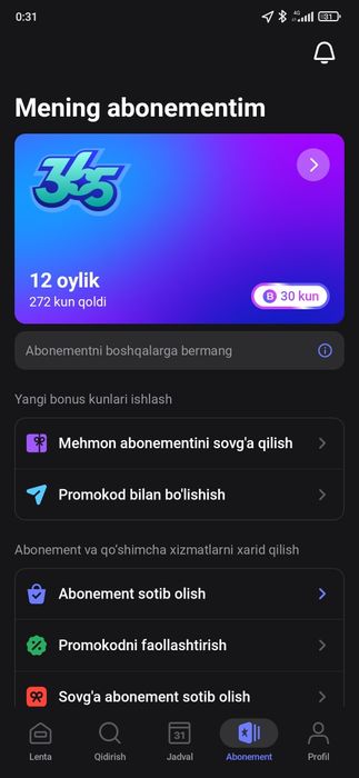 1fit abonomenti arzonga srochna sotiladi