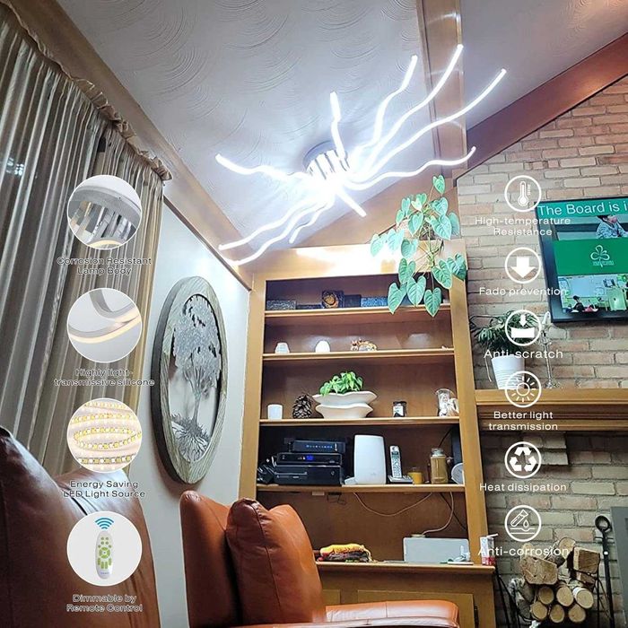 LED ЛЕД полилей за таван, димируемо, дължина 140 см, дистанционно 221