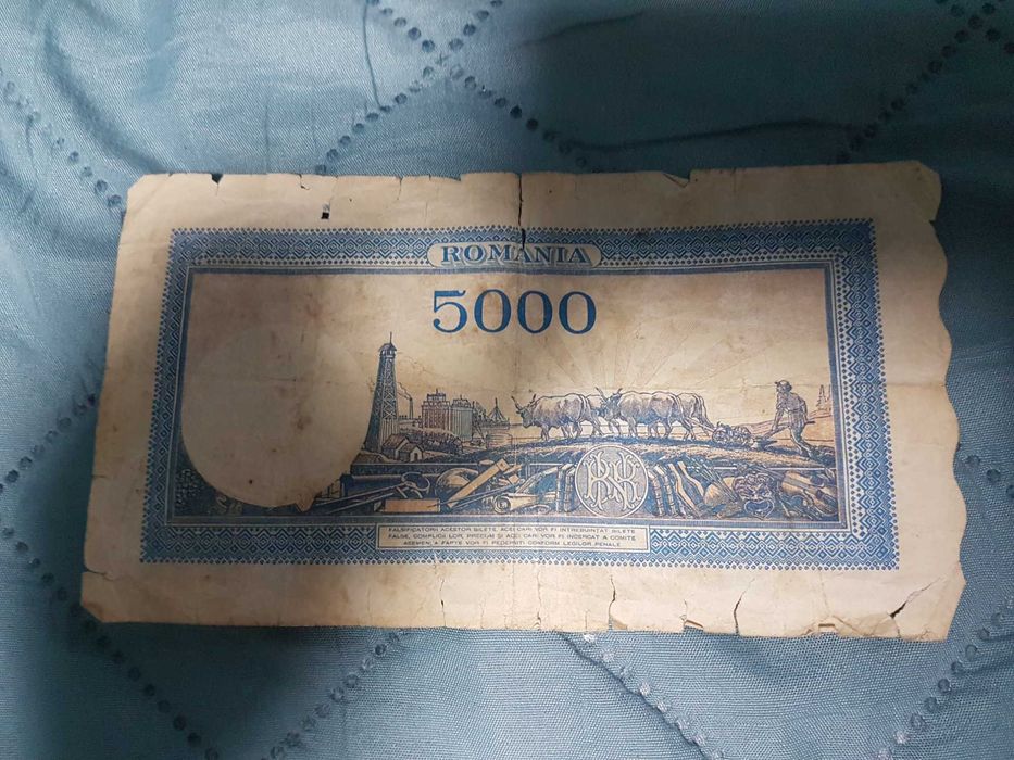 Bancnota veche CINCI MII LEI din 1944
