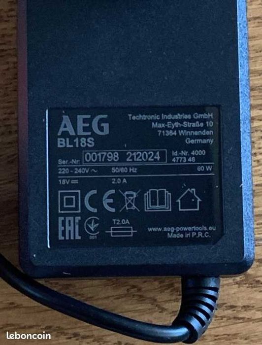 Incarcator AEG BL 18S si slefuitor AEG BEX 18-125