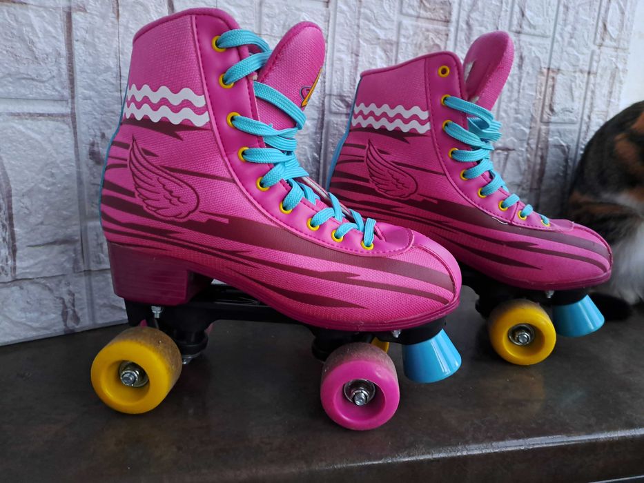 Ролкови кънки за момиче,номер 38/39,розови ролери